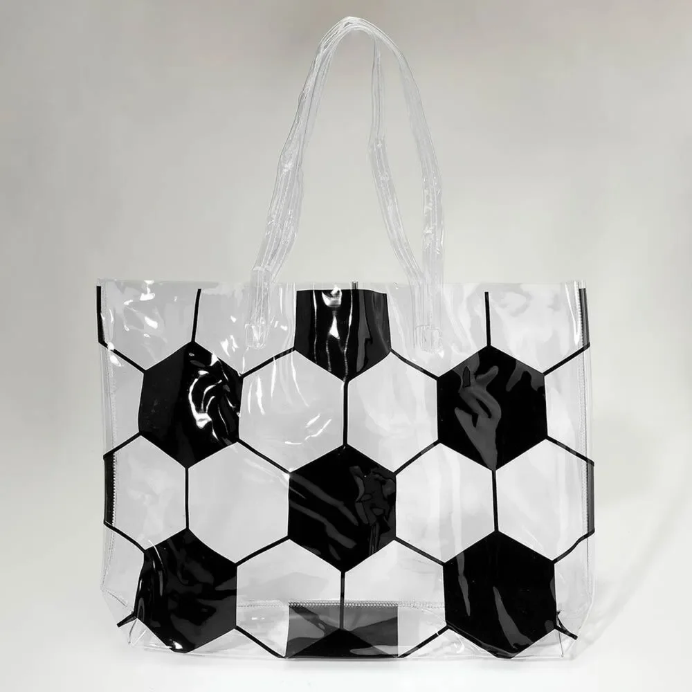 Transparent Clear Soccer Shoulder Tote Bag. NEW